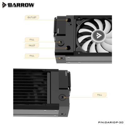 Barrow Pump Reservoir integrated 360mm radiator-Black - Tweakedpc ...