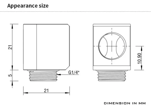 Barrow G1/4 Mini 90 Degree Rotory Adapter Fitting