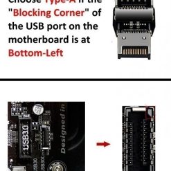 USB 3.2 Front Panel Internal Connector Type E 90 Degree Angled Adapter Compare